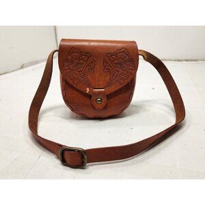 Lily of the Valley Karen Kell Collection Tooled Embossed Leather Crossbody Purse
